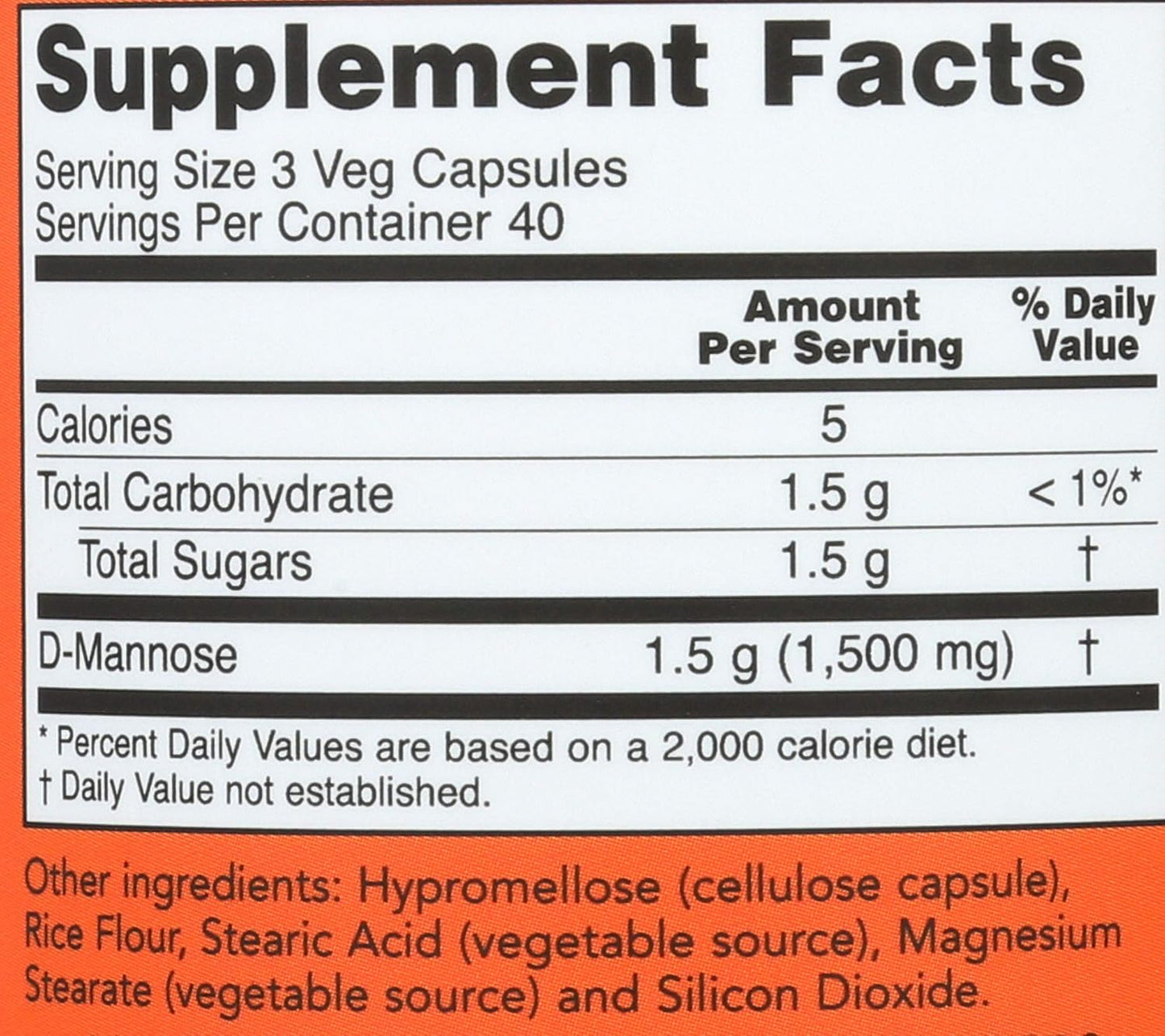 NOW Foods Supplements, D-Mannose 500 mg, Non-GMO Project verify, Healthy Urinary Tract* 120 Caps 500 mg