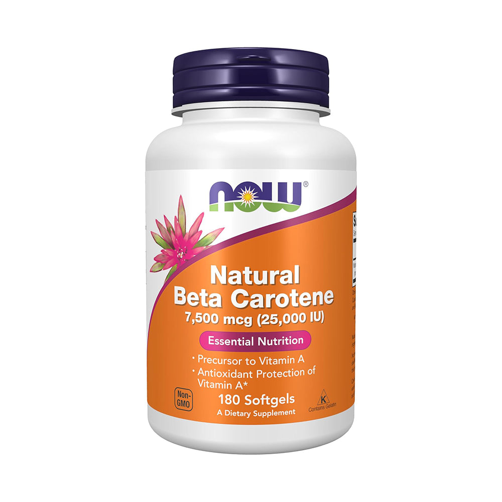 NOW Foods Supplements, Natural Beta Carotene 25,000 IU, Essential Nutrition, 180 Softgels