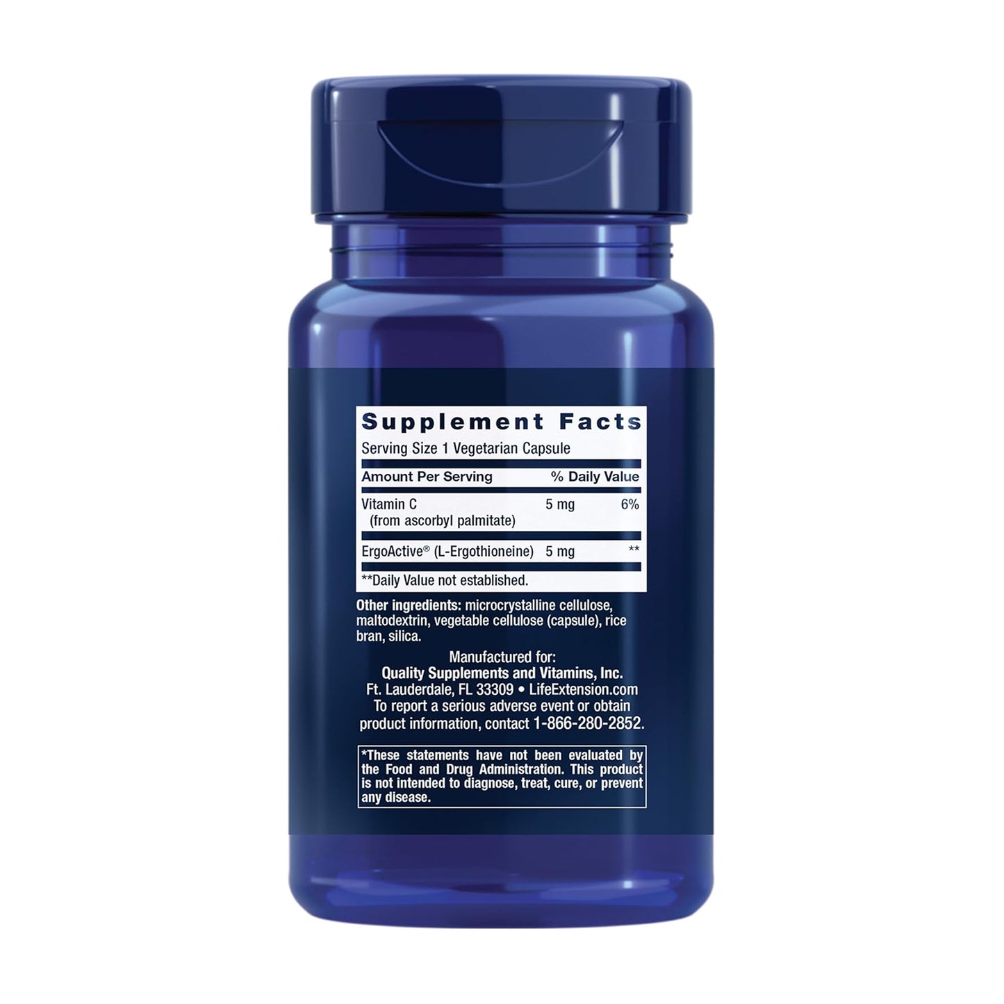 Life Extension Essential Youth L-Ergothioneine – Promotes Longevity & Healthy Aging 5 mg – 30 Vegetarian Capsules