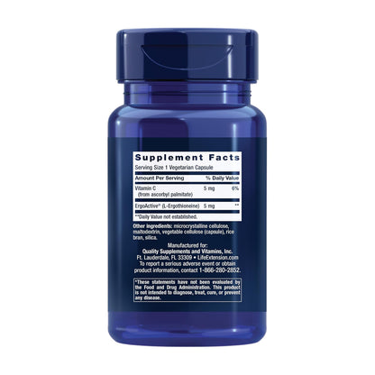 Life Extension Essential Youth L-Ergothioneine – Promotes Longevity & Healthy Aging 5 mg – 30 Vegetarian Capsules