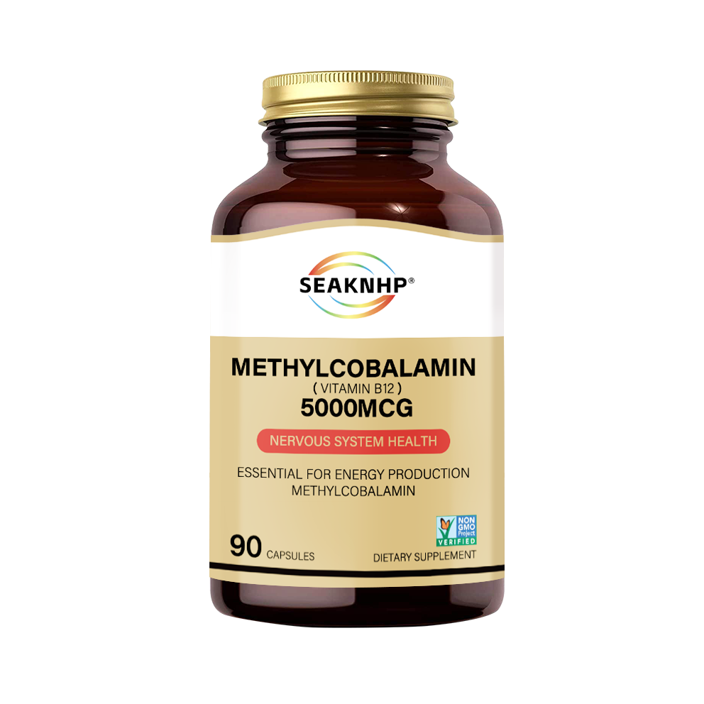 Seaknhp Methylcobalamin B Vitamin 5000mcg B12 with Folic Acid 400mcg 90 capsules