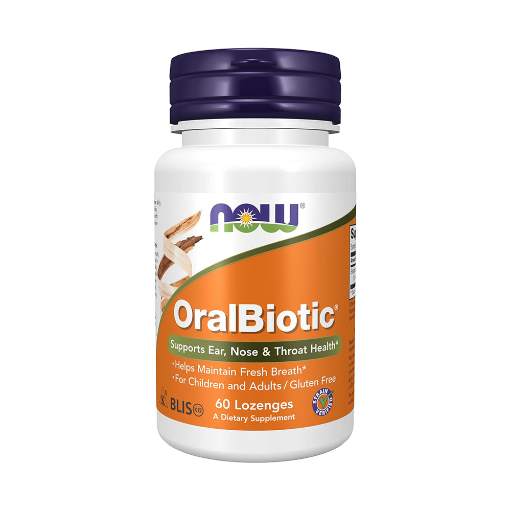 NOW Foods Supplements, OralBiotic™, Developed for Adults & Children, Strain Verified, 60 Lozenges