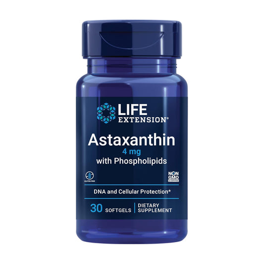 Life Extension Astaxanthin with Phospholipids – Antioxidant Support, Eye Health– 30 Softgels