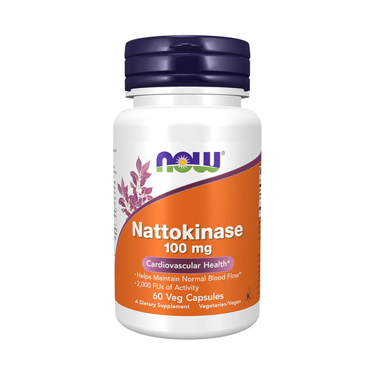 NOWサプリメント、ナットウキナーゼ100mg（非遺伝子組み換え大豆由来）、活性2,000FU、ベジカプセル60個