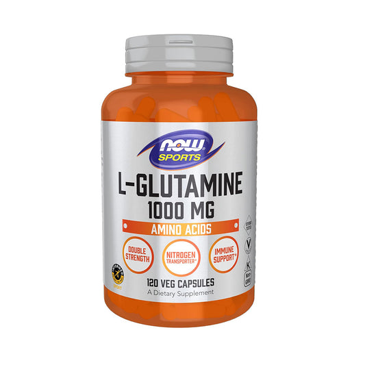 NOW Foods スポーツニュートリション、L-グルタミン、ダブルストレングス 1,000 mg、アミノ酸、ベジカプセル 120 錠