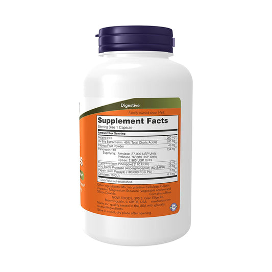 NOW Foods Supplements, Super Enzymes, Formulated with Bromelain, Ox Bile, Pancreatin and Papain,180 Capsules