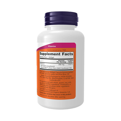 NOW Foods Supplements, Sun-E™ 400 IU with d-alpha Tocopherol from Non-GMO Sunflower Oil, 60 Softgels