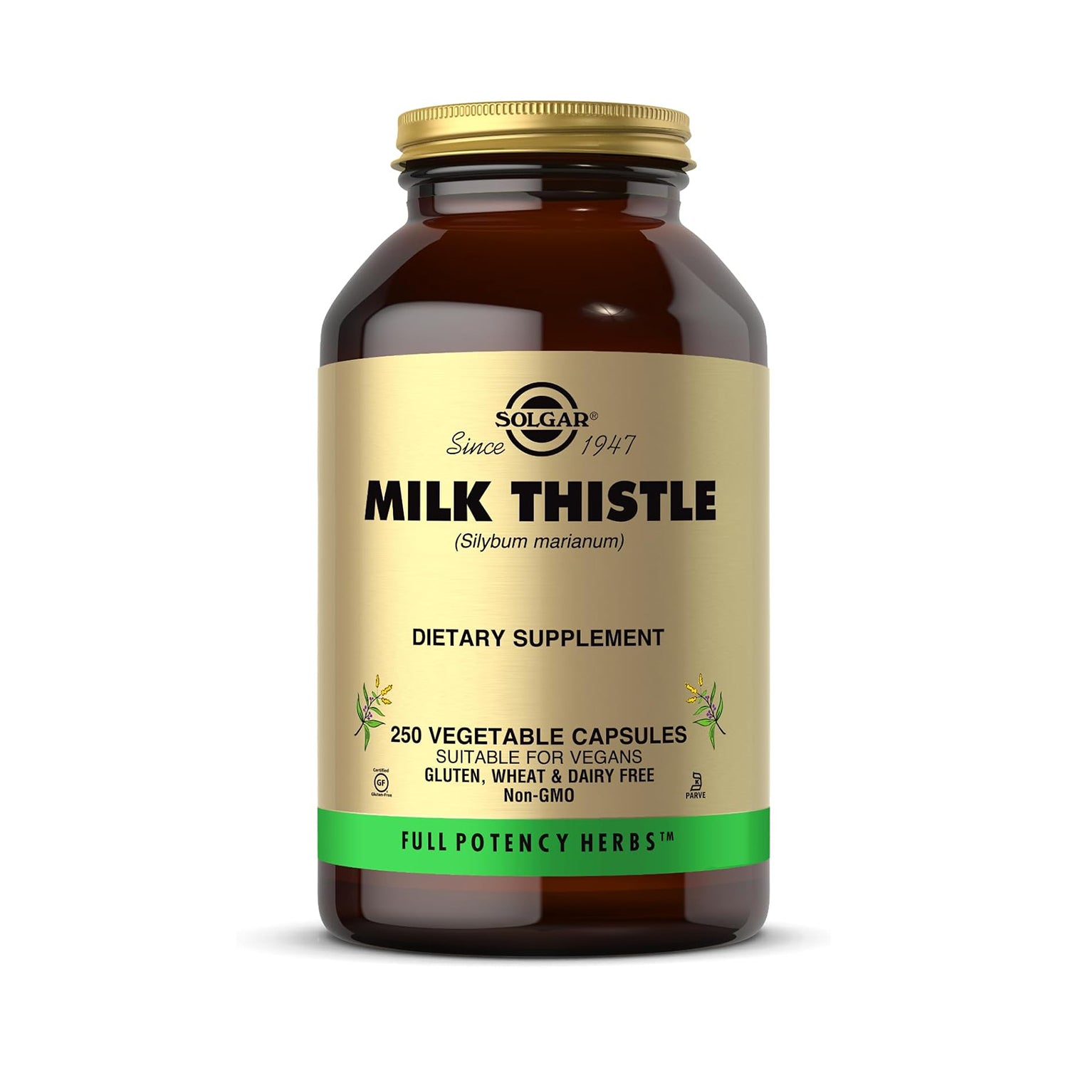 SOLGAR Milk Thistle - 250 Vegetable Capsules - Full Potency (FP)