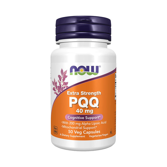 NOW Foods Supplements, PQQ 40 mg with 200 mg Alpha Lipoic Acid, Extra Strength, 50 Veg Capsules