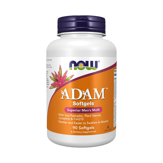 NOW Supplements, ADAM™ Men's Multivitamin with Saw Palmetto, Plant Sterols, Lycopene & CoQ10, 90 Softgels