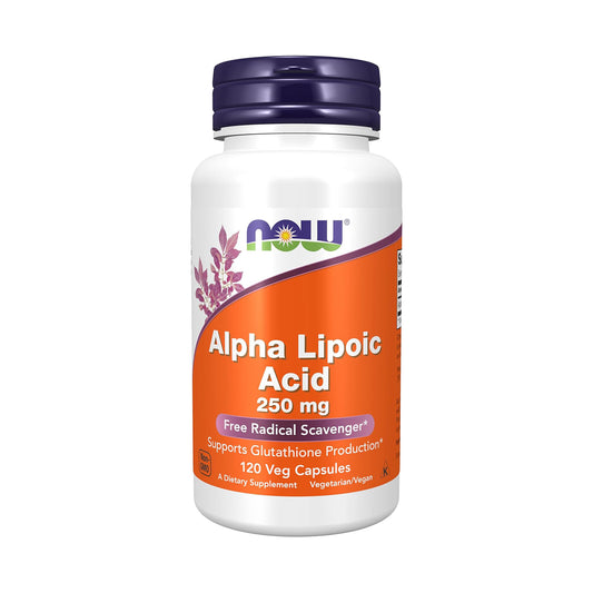 NOW Foods Supplements, Alpha Lipoic Acid 250 mg, Supports Glutathione Production*, Free Radical Scavenger*, 120 Veg Capsules