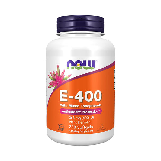 NOW Foods Supplements, Vitamin E-400 IU Mixed Tocopherols, Antioxidant Protection*, 250 Softgels