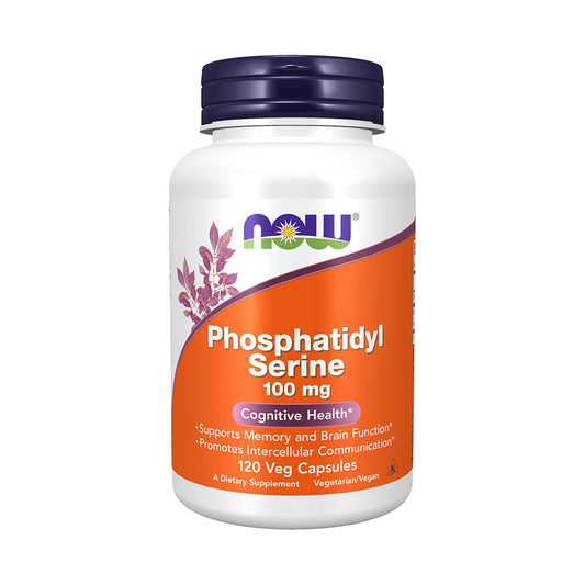 NOW Foods Supplements, Phosphatidyl Serine 100 mg with Phospholipid compound 120 Veg Capsules