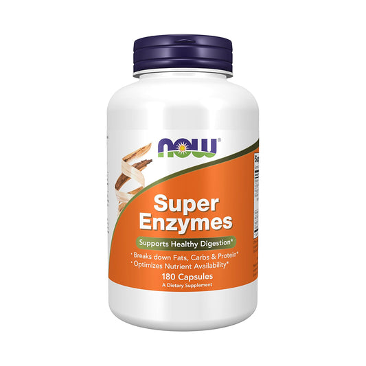 NOW Foods Supplements, Super Enzymes, Formulated with Bromelain, Ox Bile, Pancreatin and Papain,180 Capsules
