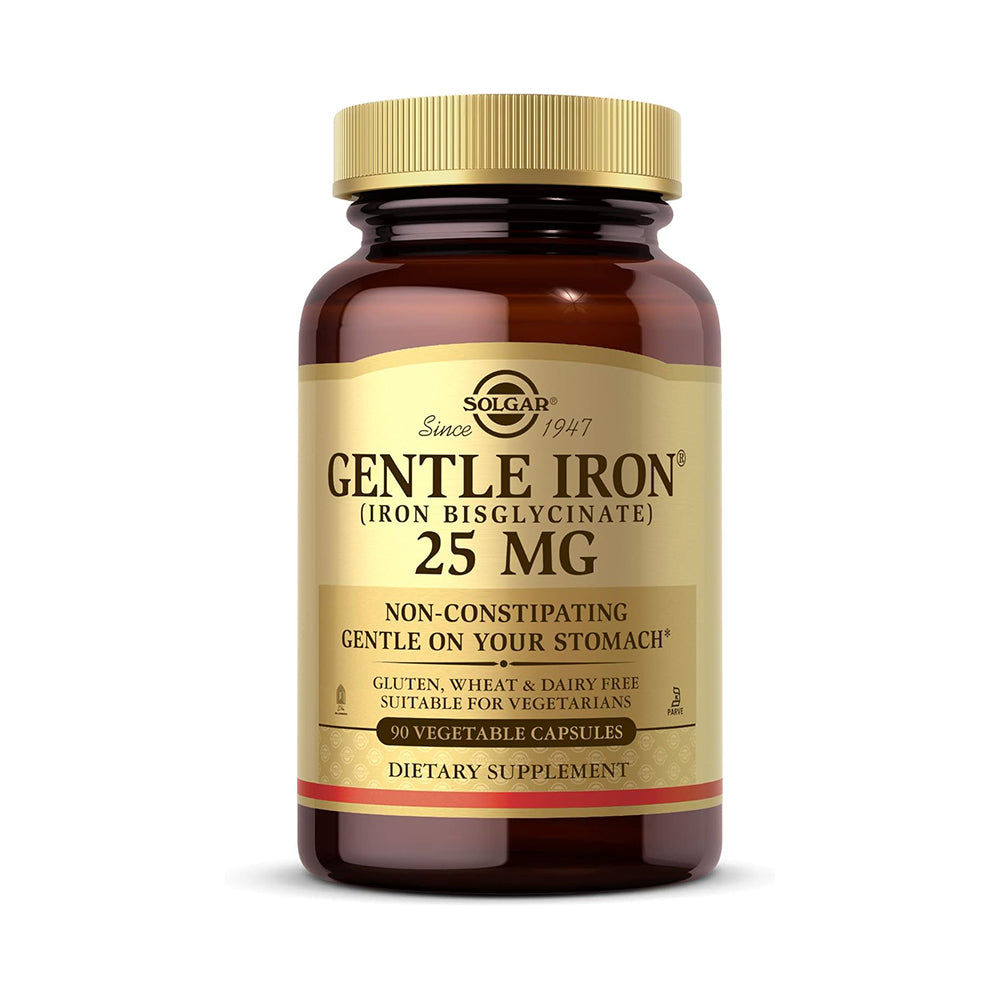 Solgar Gentle Iron 25mg, 90 Vegetable Capsules - Energy, Normal Red Blood Cell Production