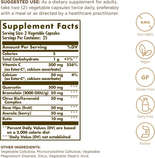 SOLGAR Quercetin Complex - 50 Vcaps