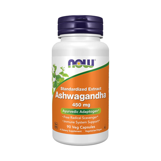 NOW Foods Supplements, Ashwagandha (Withania somnifera) 450 mg (Standardized Extract) for Immune Support ,90 Veg Capsules
