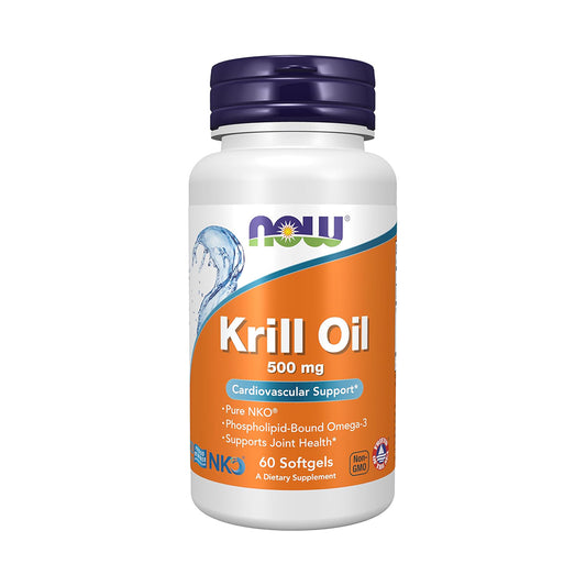 NOW Foods，Neptune Krill Oil 500 mg, Phospholipid-Bound Omega-3, Cardiovascular Support*, 60 Softgels