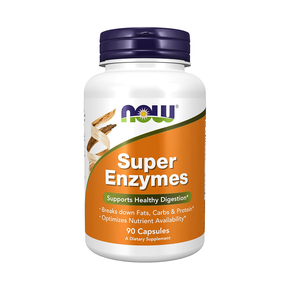NOW Foods Supplements, Super Enzymes, Formulated with Bromelain, Ox Bile, Pancreatin and Papain,180 Capsules 90 Count (Pack of 1)