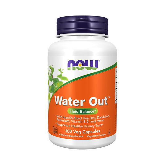 NOW Foods サプリメント、標準化ウバウルシ、タンポポ、カリウム、ビタミンB6配合ウォーターアウト、ベジカプセル100粒