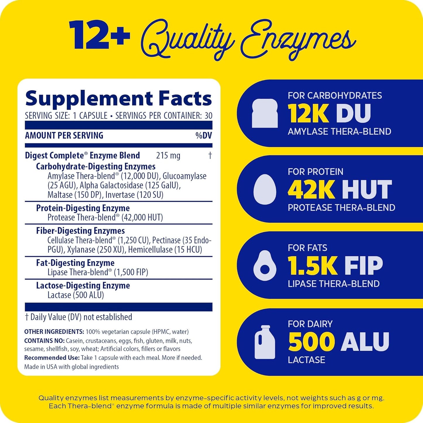 Enzymedica Digest, Full-Range, Everyday Digestive Enzymes, Offers Fast-Acting Gas & Bloating Relief, 30 Count
