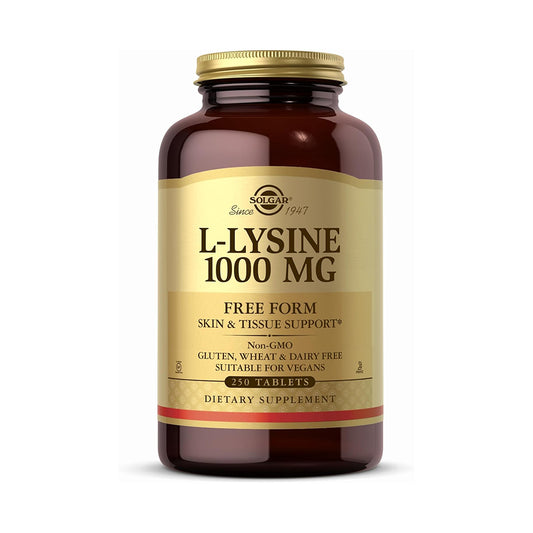 SOLGAR L-Lysine 1000 mg - 250 Tablets - Skin & Tissue Support