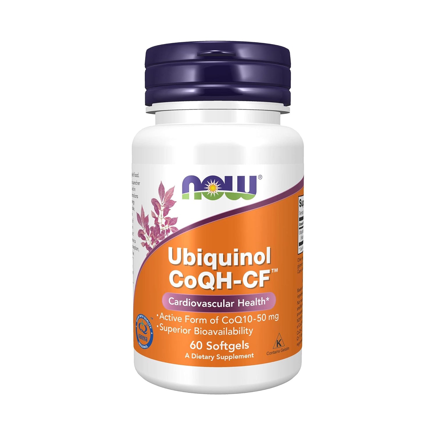 NOW Foods Supplements, Ubiquinol CoQH-CF™ (the Active Form of CoQ10 - 50 mg with Superior Bioavailability), 60 Softgels