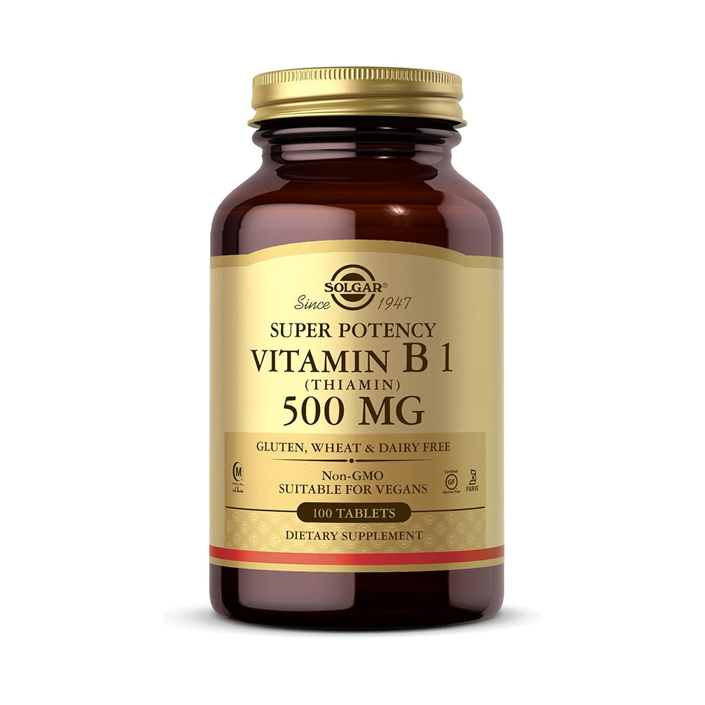 Solgar Vitamin B1 (Thiamin) 500 Mg, 100 Tablets - Energy Metabolism, Healthy Nervous System
