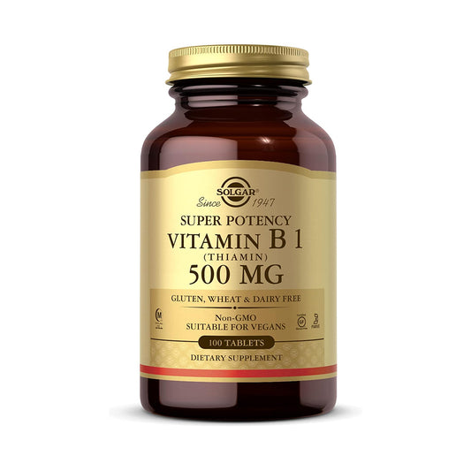 Solgar Vitamin B1 (Thiamin) 500 Mg, 100 Tablets - Energy Metabolism, Healthy Nervous System