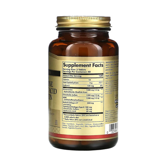 Solgar Glucosamine Hyaluronic Acid Chondroitin MSM, 120 Tablets - Supports Healthy Joints - Supports Range of Motion & Flexibility